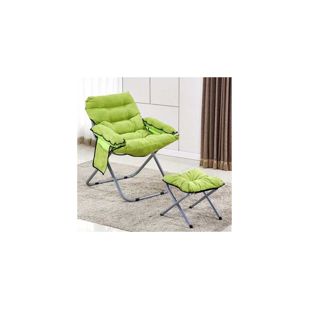 Wewoo - Salon créatif pliant paresseux canapé chaise simple longue tatami avec repose-pieds vert - Chaises