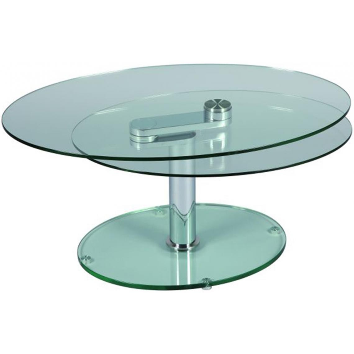 Pegane - Table basse en verre ovale - Tables basses