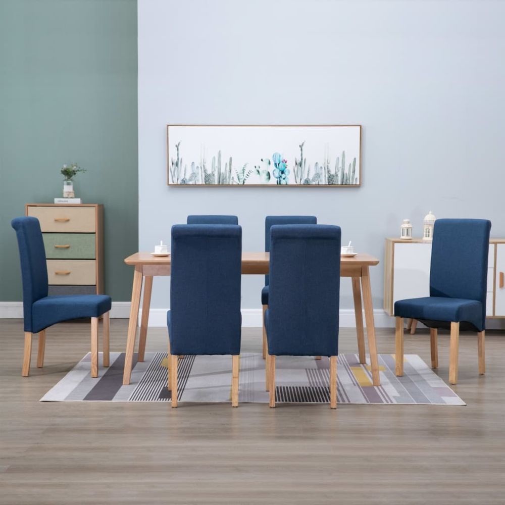 Uco - UCO Chaises de salle à manger 6 pcs Bleu Tissu - Chaises