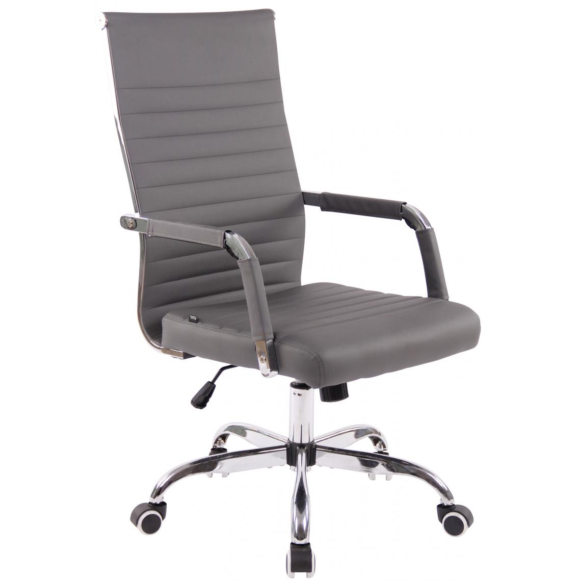 Icaverne - Moderne Chaise de bureau en similicuir Niamey couleur gris - Chaises