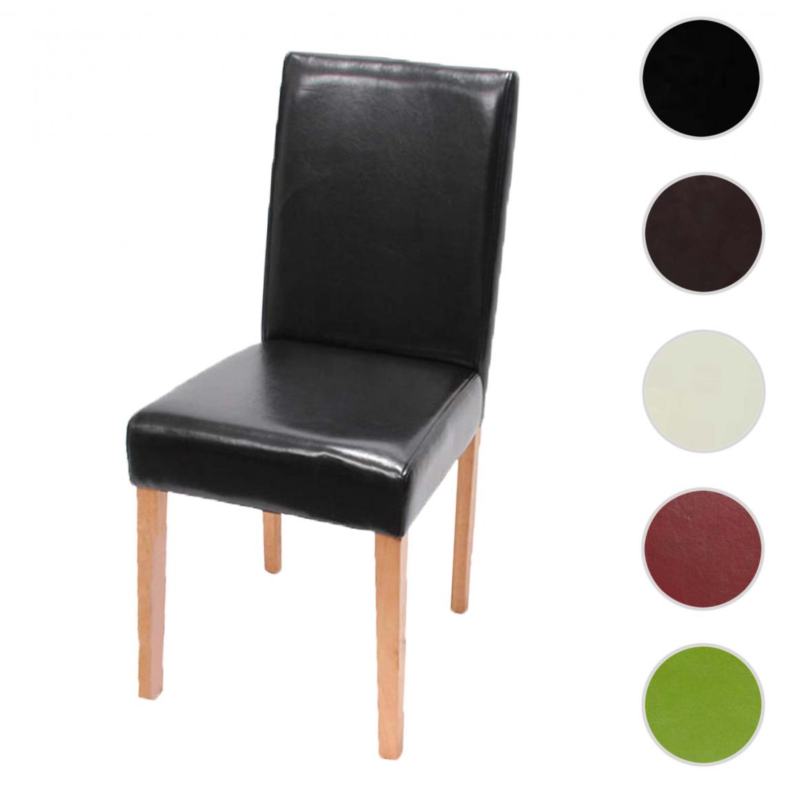 Mendler - Chaise de salle à manger Littau, chaise de cuisine, similicuir ~ noir, pieds clairs - Chaises