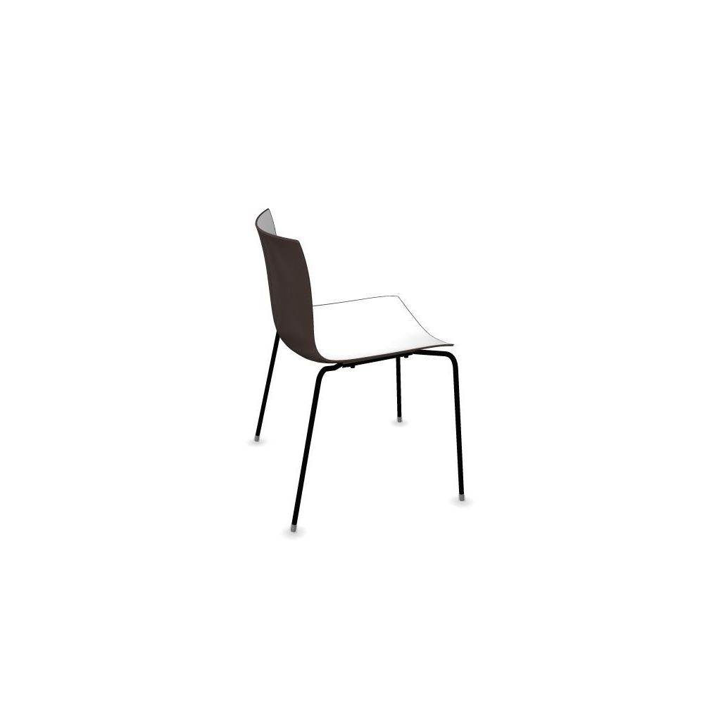 Arper - Catifa 46 Chaise 0251 bicolour - noir, mat - marron foncé/blanc - Chaises