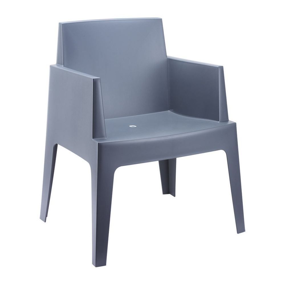 Alterego - Chaise design 'PLEMO' gris foncé en matière plastique - Chaises