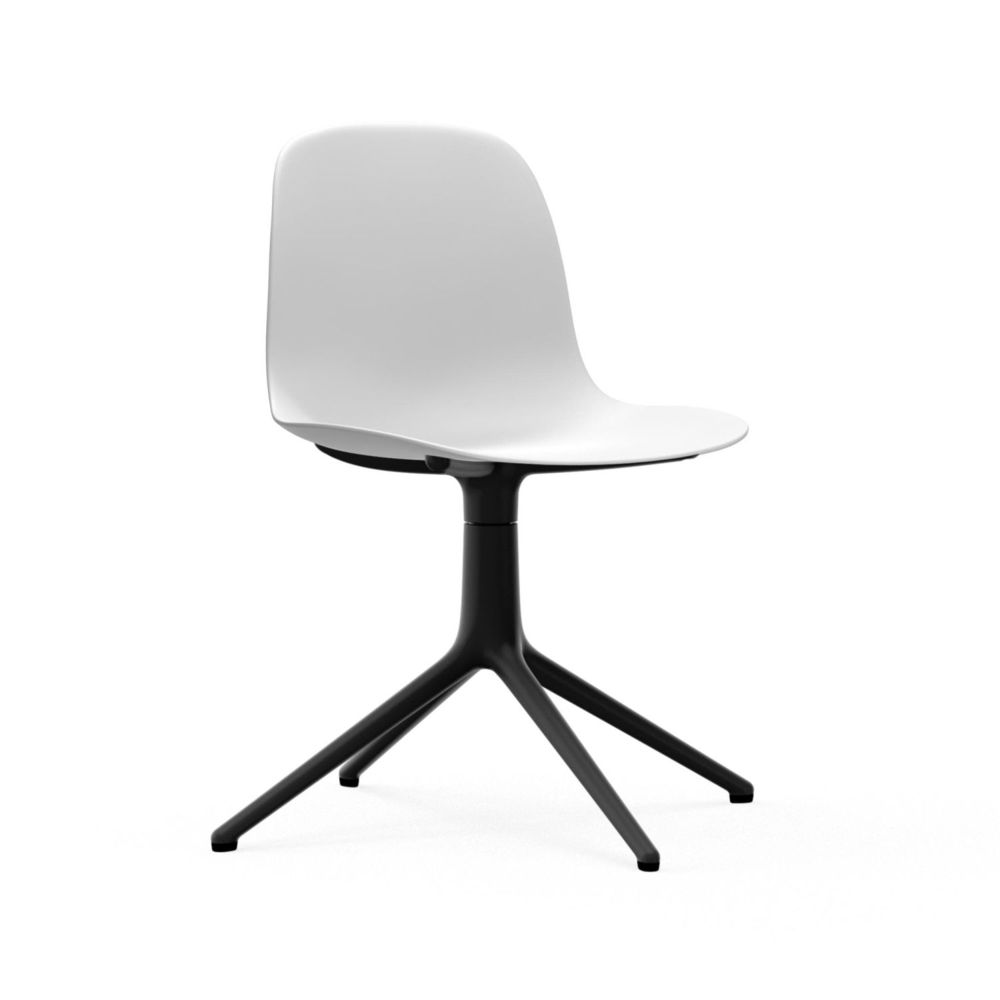 Normann Copenhagen - Chaise pivotante Form - blanc - aluminium noir - Chaises