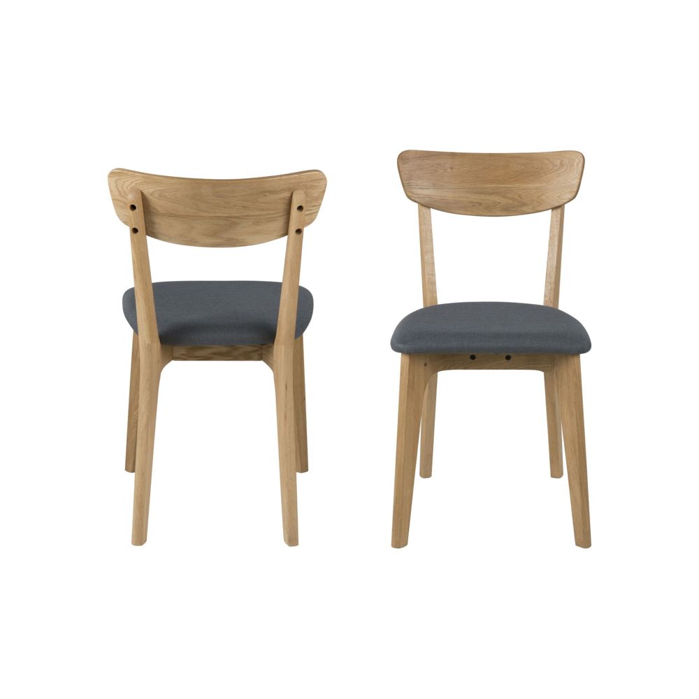 HELLIN - Chaises moderne en bois et tissus (Lot de 2) - PAIXA - Chaises