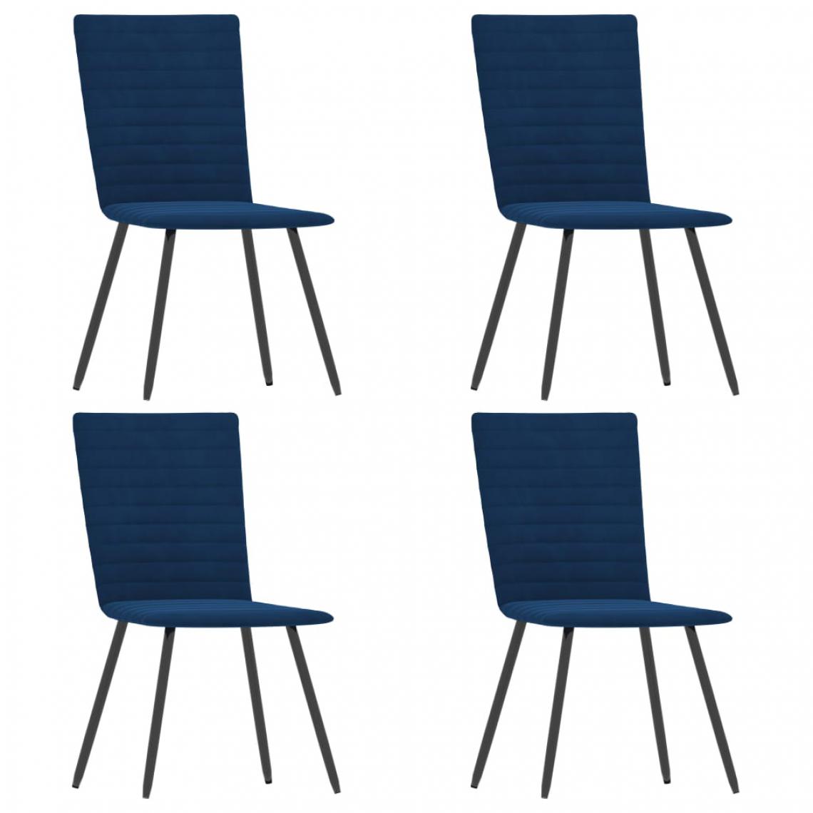 Vidaxl - vidaXL Chaises de salle à manger 4 pcs Bleu Velours - Chaises