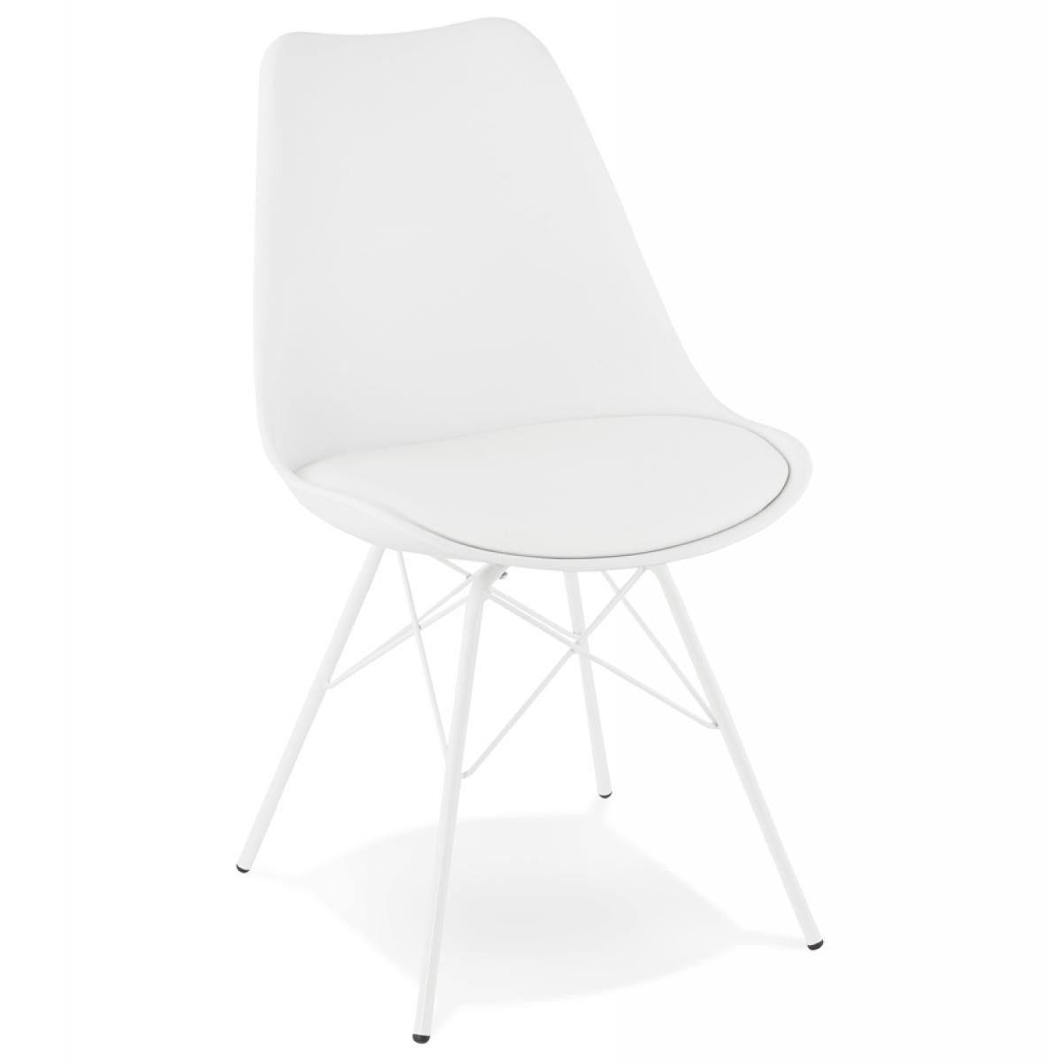 Alterego - Chaise design 'BYBLOS' blanche style industriel - Chaises