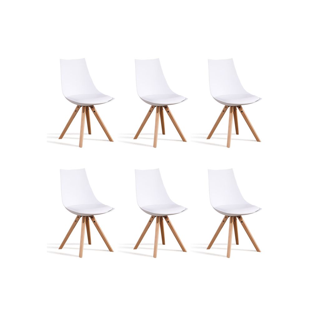 Designetsamaison - Lot de 6 chaises scandinaves blanches - Minsk - Chaises