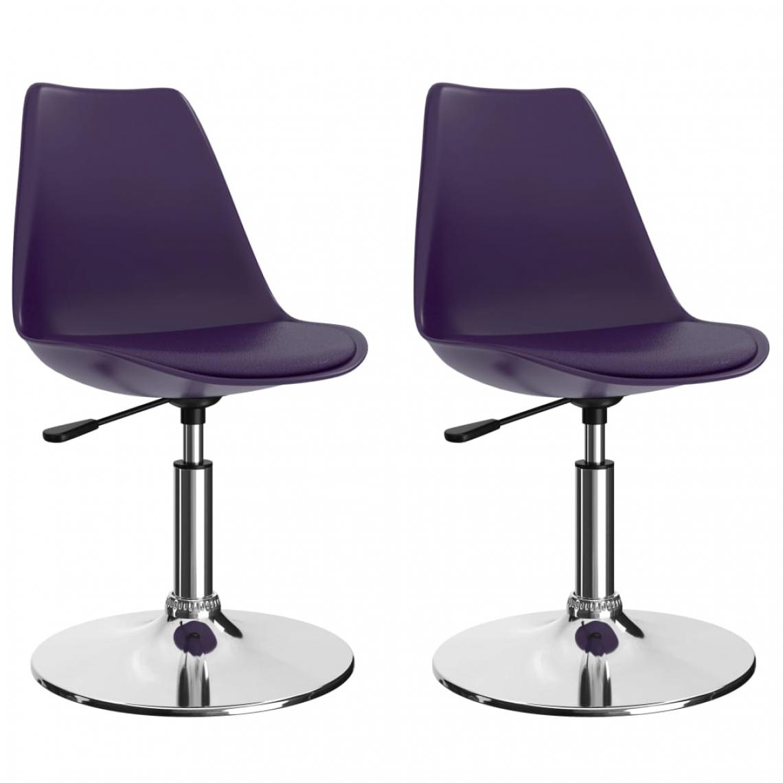 Icaverne - Moderne Fauteuils et chaises selection Buenos Aires Chaises de salle à manger pivotantes 2 pcs Lilas Similicuir - Chaises