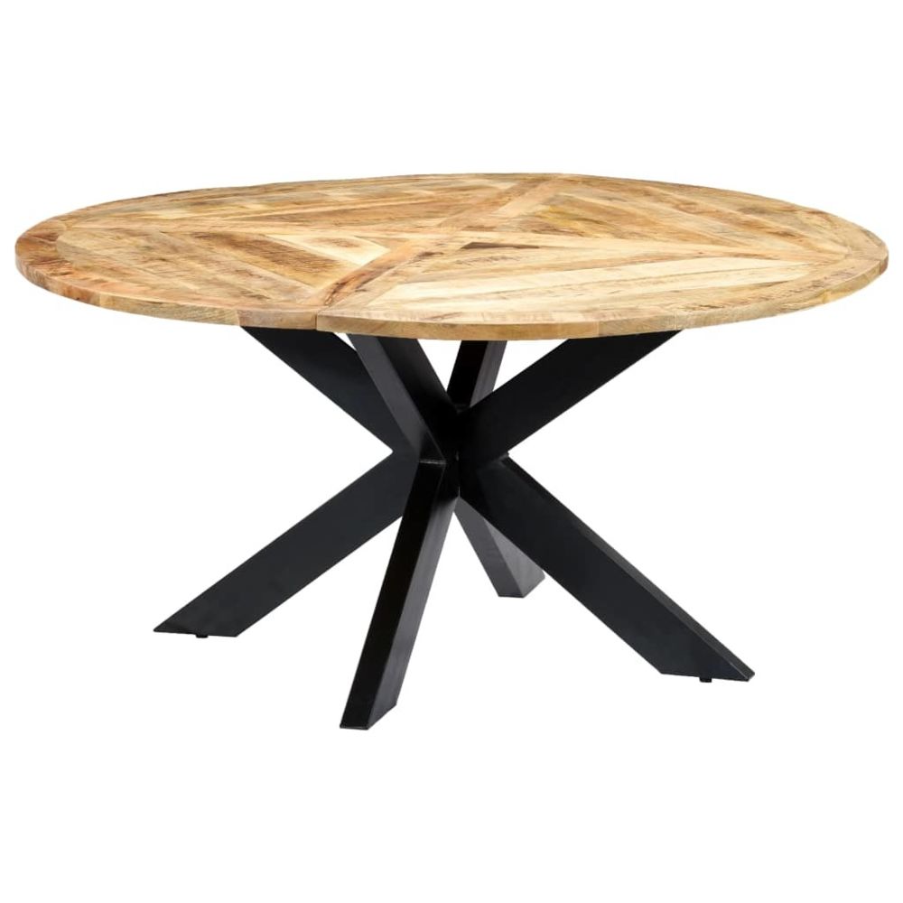 marque generique - Contemporain Tables ensemble Freetown Table de salle à manger Rond 150x76 cm Bois de manguier massif - Tables à manger
