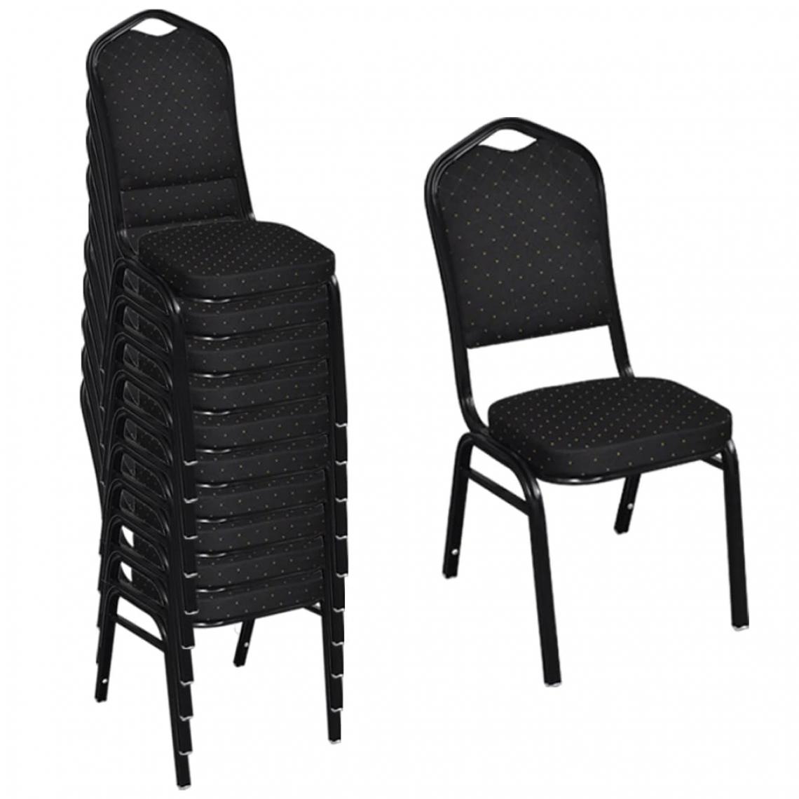 Chunhelife - Chaises de salle à manger 10 pcs Noir Tissu - Chaises