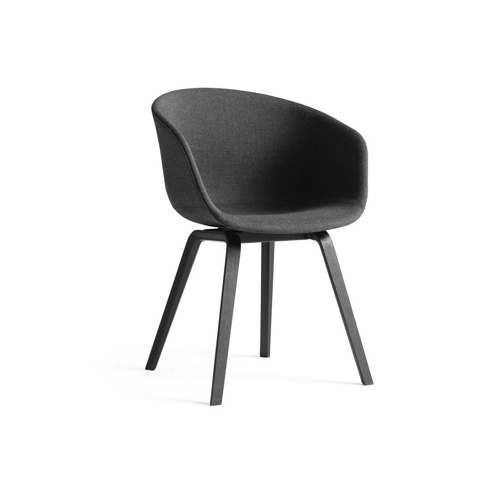 Hay - About a Chair AAC 23 - teinté de noir - Hallingdal 130 - gris moucheté - Chaises