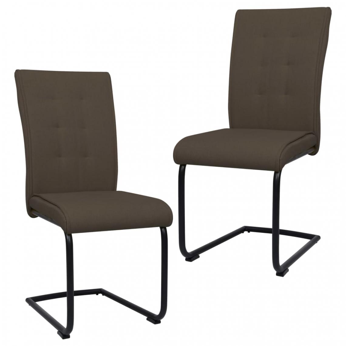Icaverne - sublime Fauteuils et chaises gamme Berne Chaises de salle à manger cantilever 2 pcs Marron Tissu - Chaises