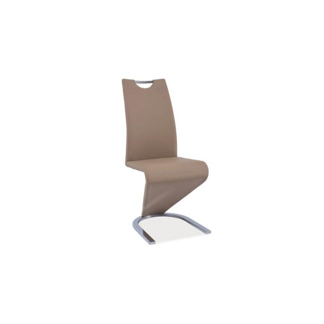 Hucoco - ENITA | Chaise minimaliste style moderne | Chaise salle à manger salon | Dimensions 102x43x45 cm | Rembourrage en cuir écologique - Beige - Chaises