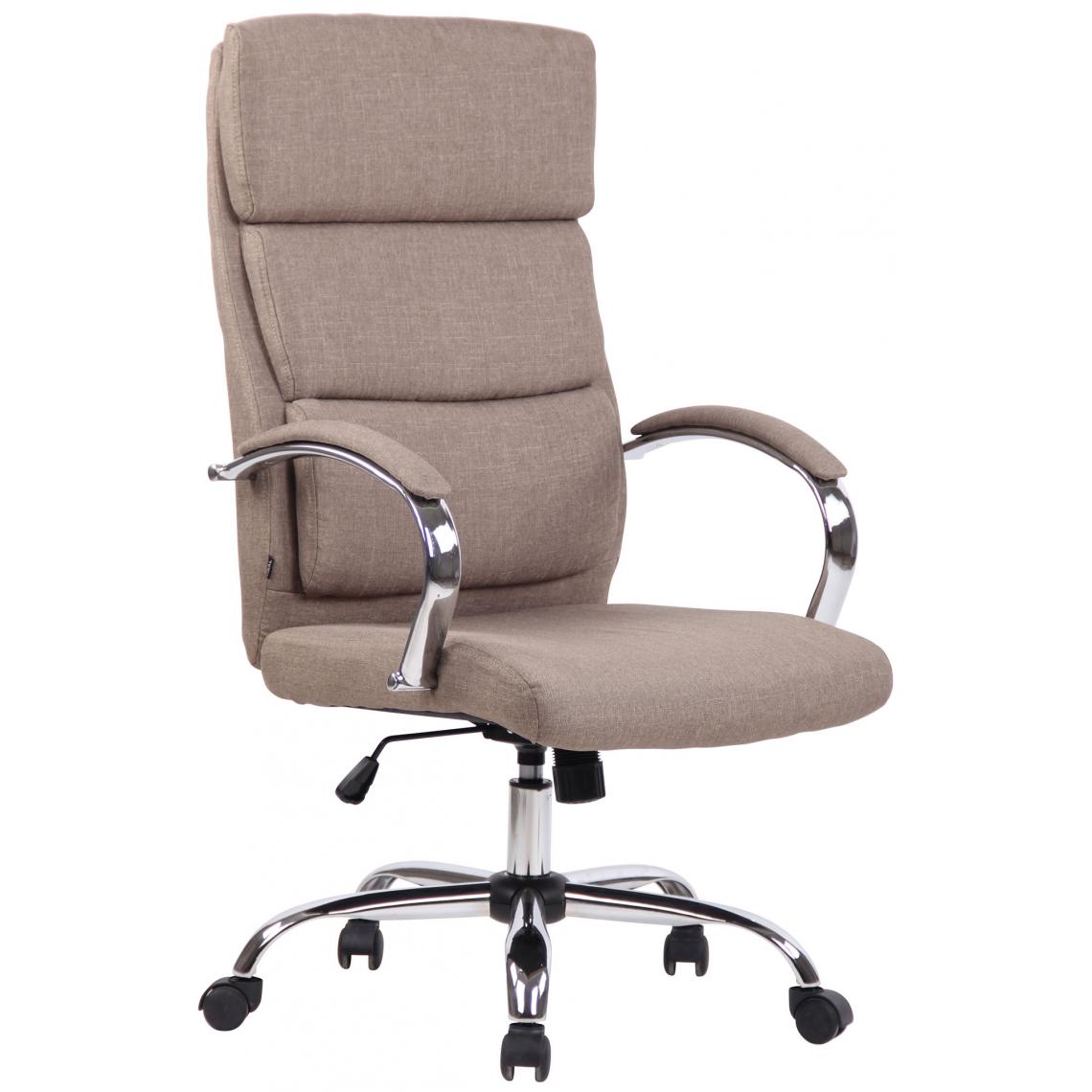 Icaverne - Admirable Chaise de bureau en tissu Jérusalem couleur taupe - Chaises