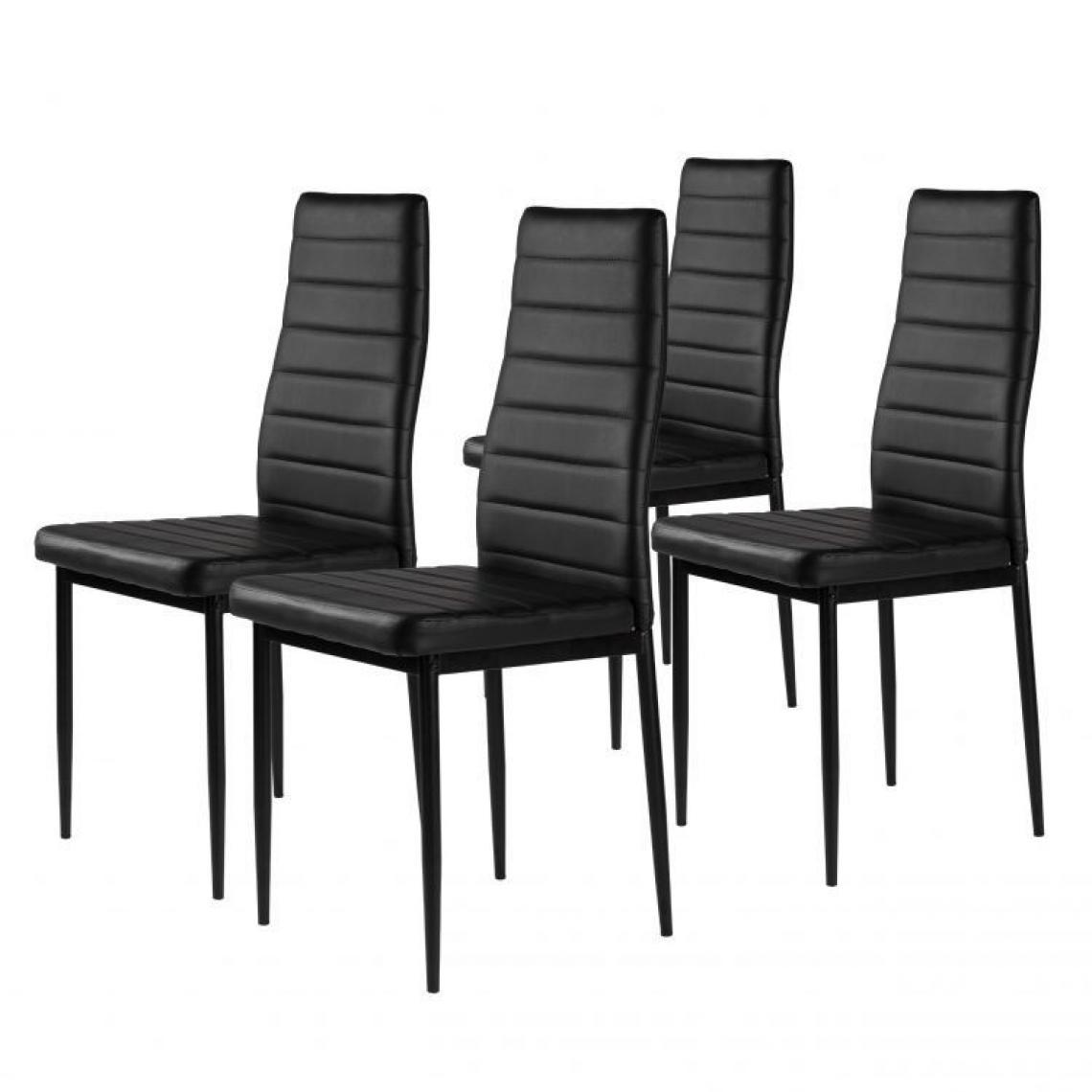 Hucoco - MSTORE - Lot de chaises 4pcs style moderne salle à manger/cuisine - 98x43x41 - Pieds en acier - Noir - Chaises