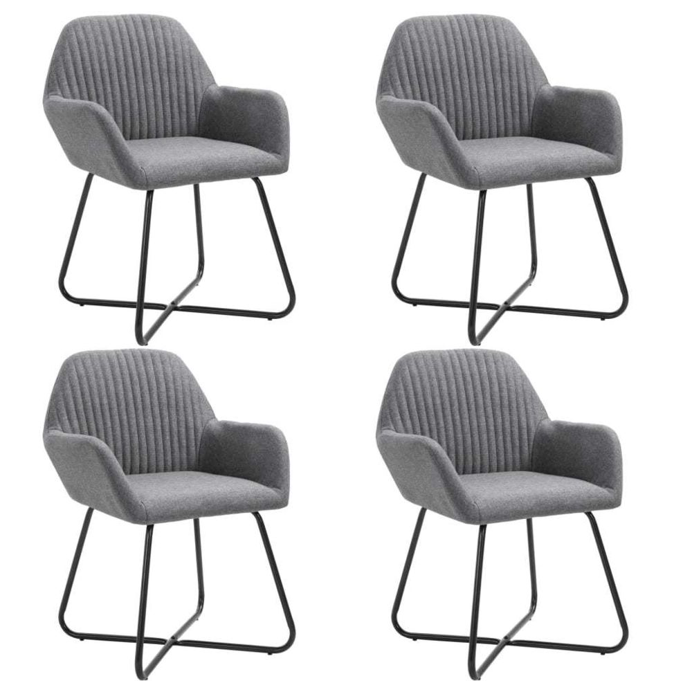 marque generique - Moderne Fauteuils et chaises categorie Conakry Chaises de salle à manger 4 pcs Gris foncé Tissu - Chaises