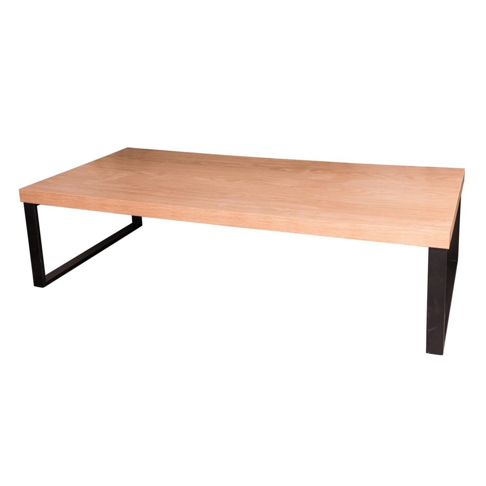 Pegane - Table basse en bois et métal coloris marron - 31.5x120x60 cm - PEGANE - - Tables basses