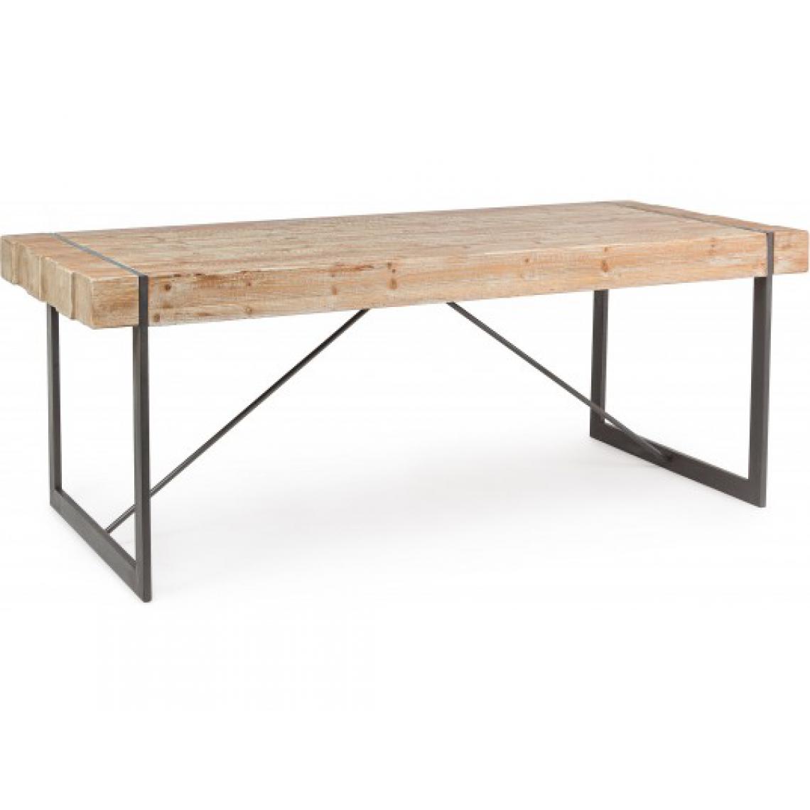 Bizzotto - Table de salle à manger Garett table bois / métal 200 x 90 cm - Tables à manger