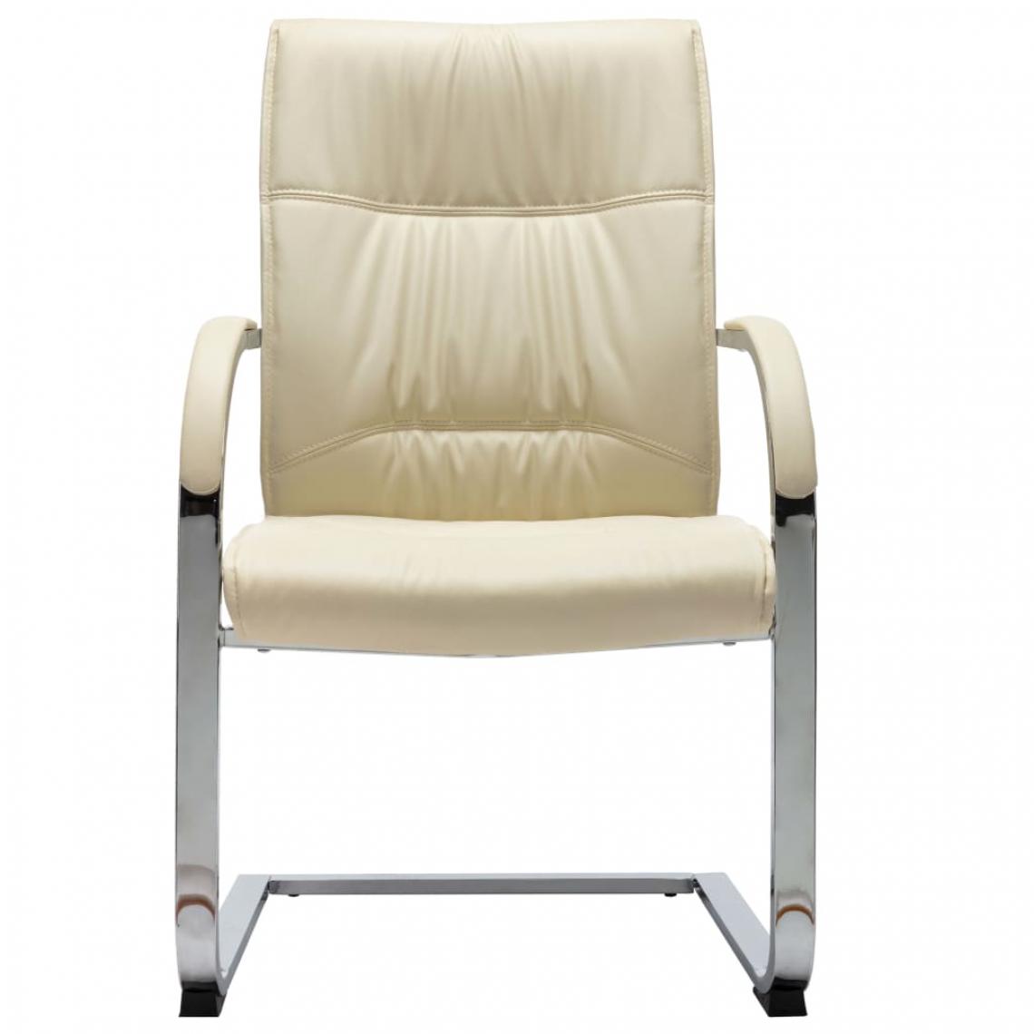 Icaverne - Icaverne - Chaises de bureau famille Chaise de bureau cantilever Crème Similicuir - Chaises