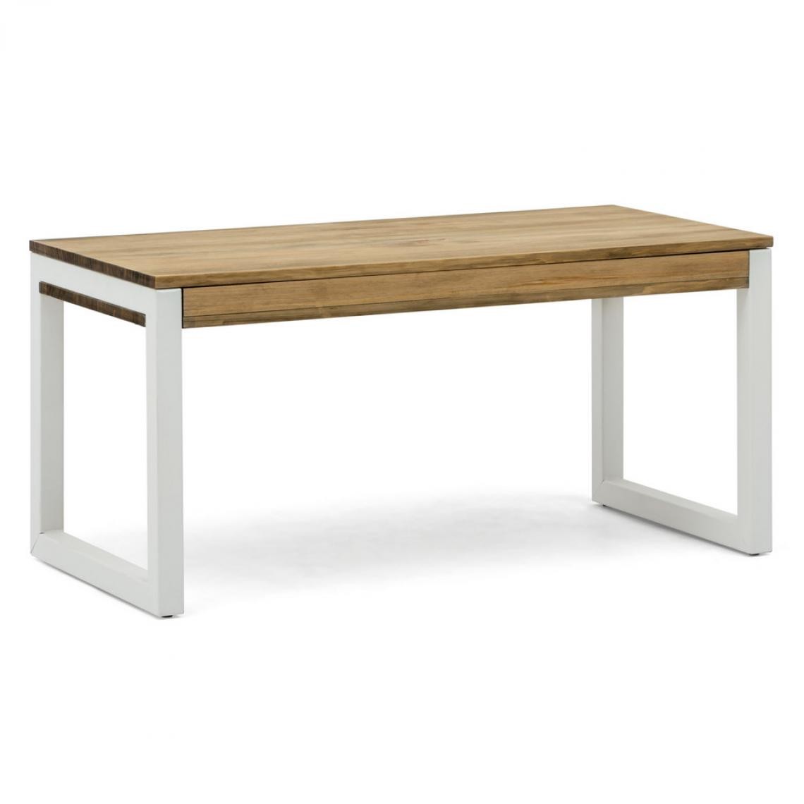 BOX FURNITURE - Table basse relevable iCub Strong ECO 50x100x52 cm 18mm Blanc-Vieilli - Box Furniture - Tables basses