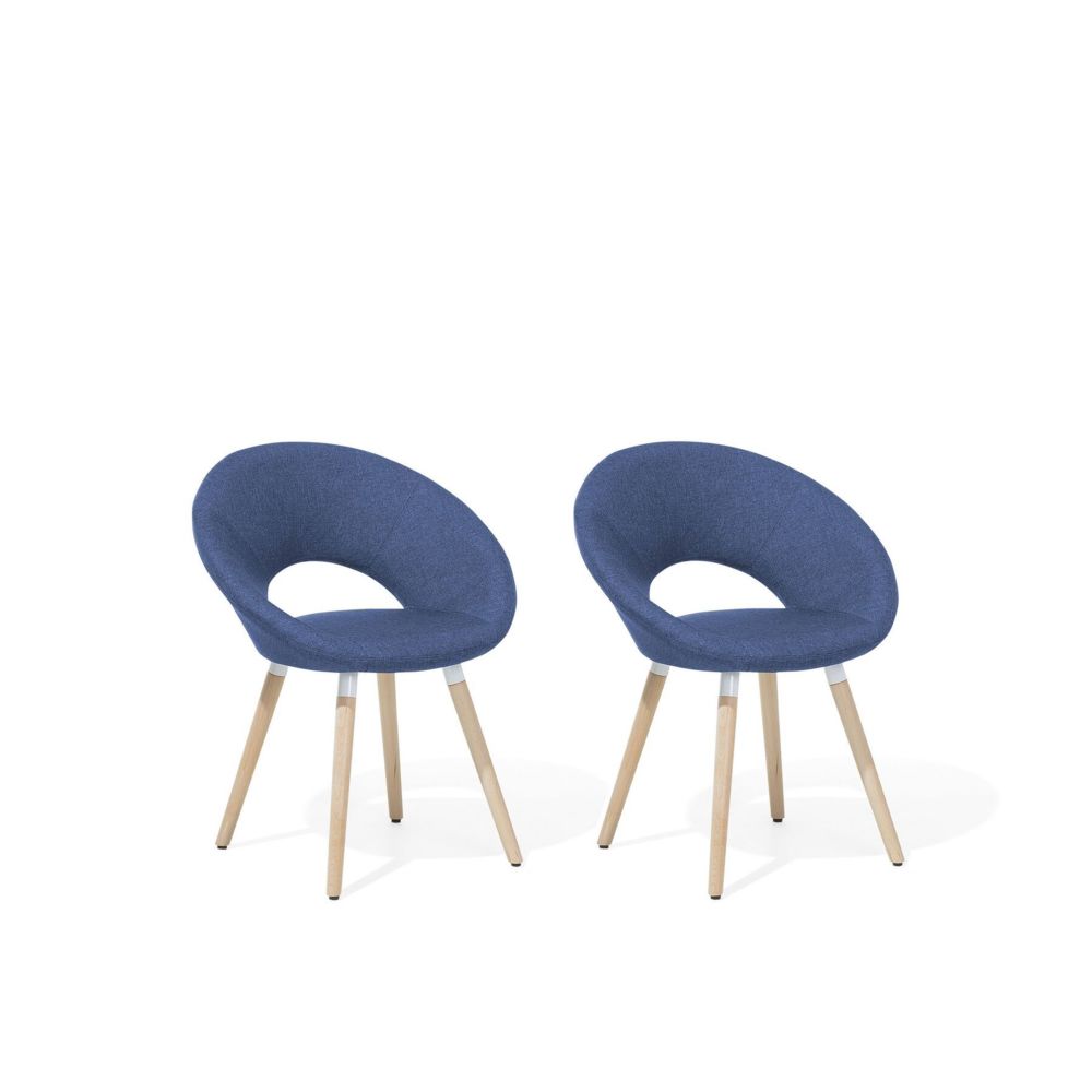 Beliani - Beliani Lot de 2 chaises design bleu marine ROSLYN - bleu foncé - Chaises