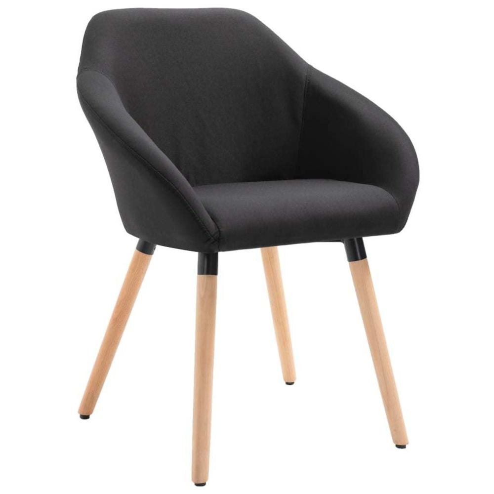 marque generique - Contemporain Fauteuils et chaises collection Brasilia Chaise de salle à manger Noir Tissu - Chaises
