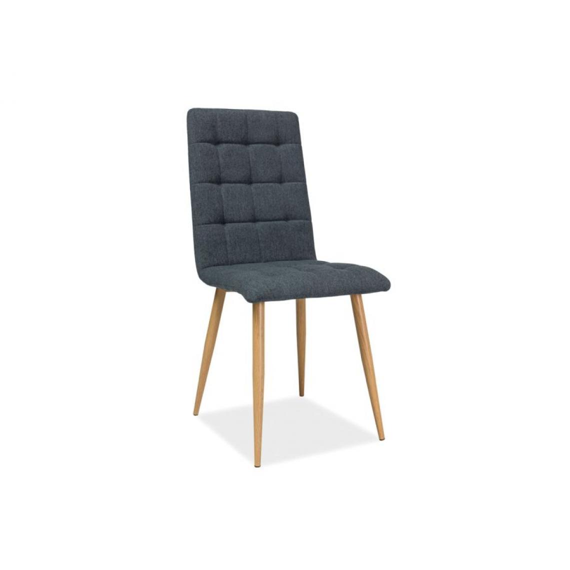 Hucoco - OTTA | Chaise moderne avec pieds en métal salon salle à manger | Dimensions 94x44x39 cm | Rembourrée en tissu | Ergonomique - Gris - Chaises