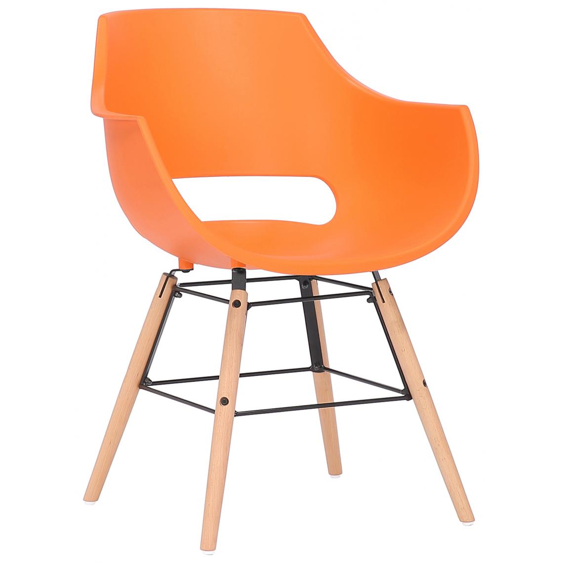 Icaverne - Splendide Chaise en plastique serie Helsinki naturelle couleur Orange - Chaises