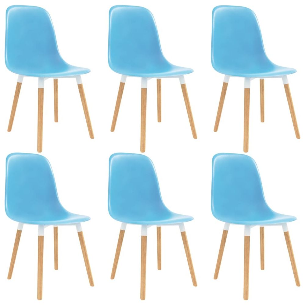 Uco - UCO Chaises de salle à manger 6 pcs Bleu Plastique - Chaises