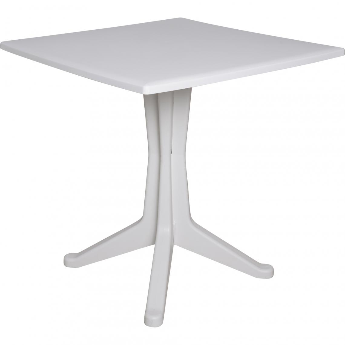 Alter - Table carrée pour extérieur et intérieur, Made in Italy, 70x70x72 cm, couleur blanche - Tables à manger