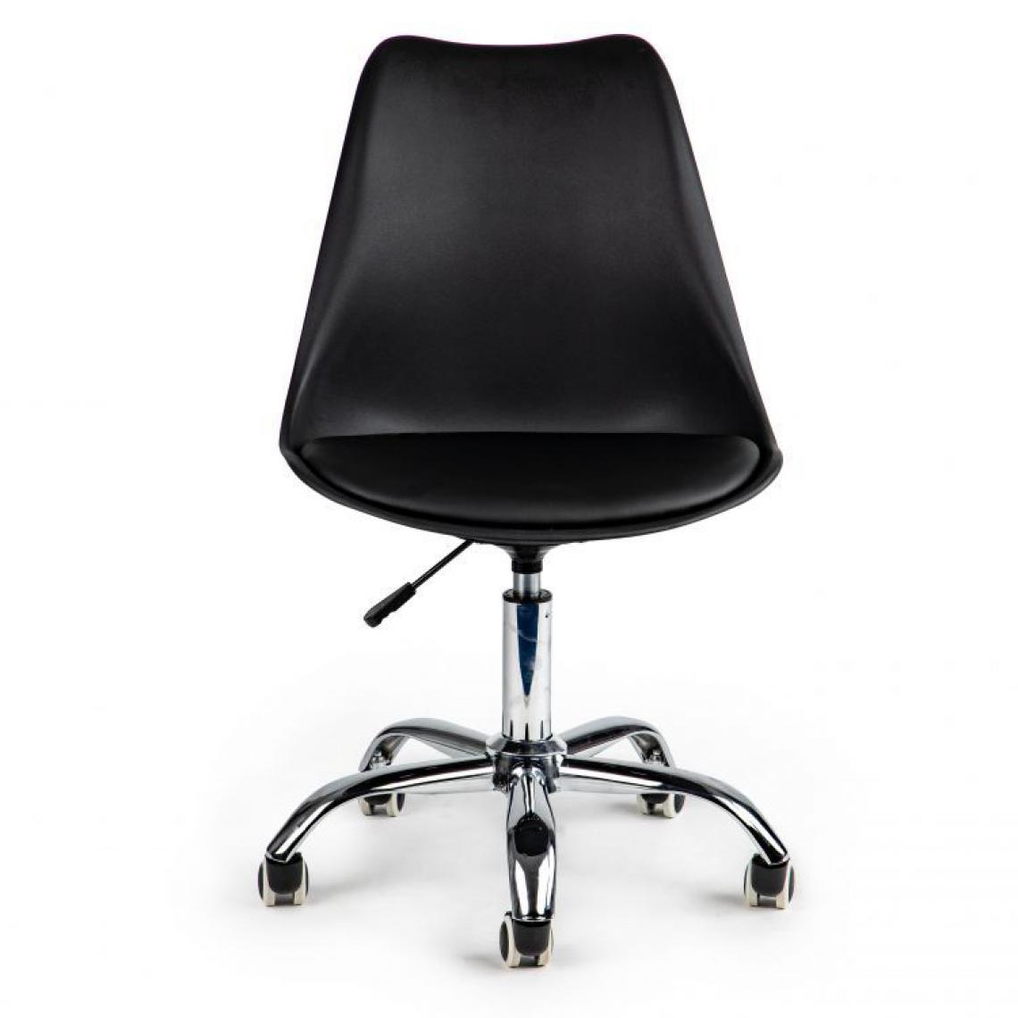 Hucoco - MSTORE - Chaise de bureau style moderne cabinet - 94x49x42 - Hauteur réglable - Pivotante - Noir - Chaises