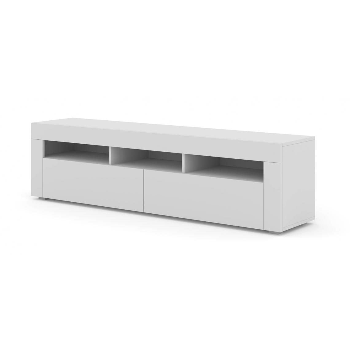 Bim Furniture - Meuble TV MORENO blanc mat - Meubles TV, Hi-Fi
