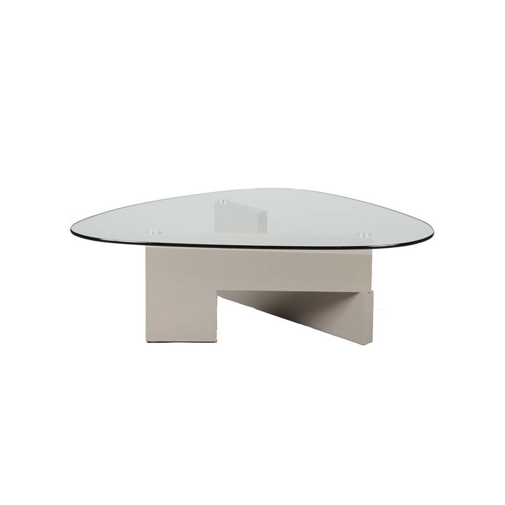 Dansmamaison - Table basse verre et bois - BETTAGAM - L 127 x l 91 x H 40 cm - Tables basses