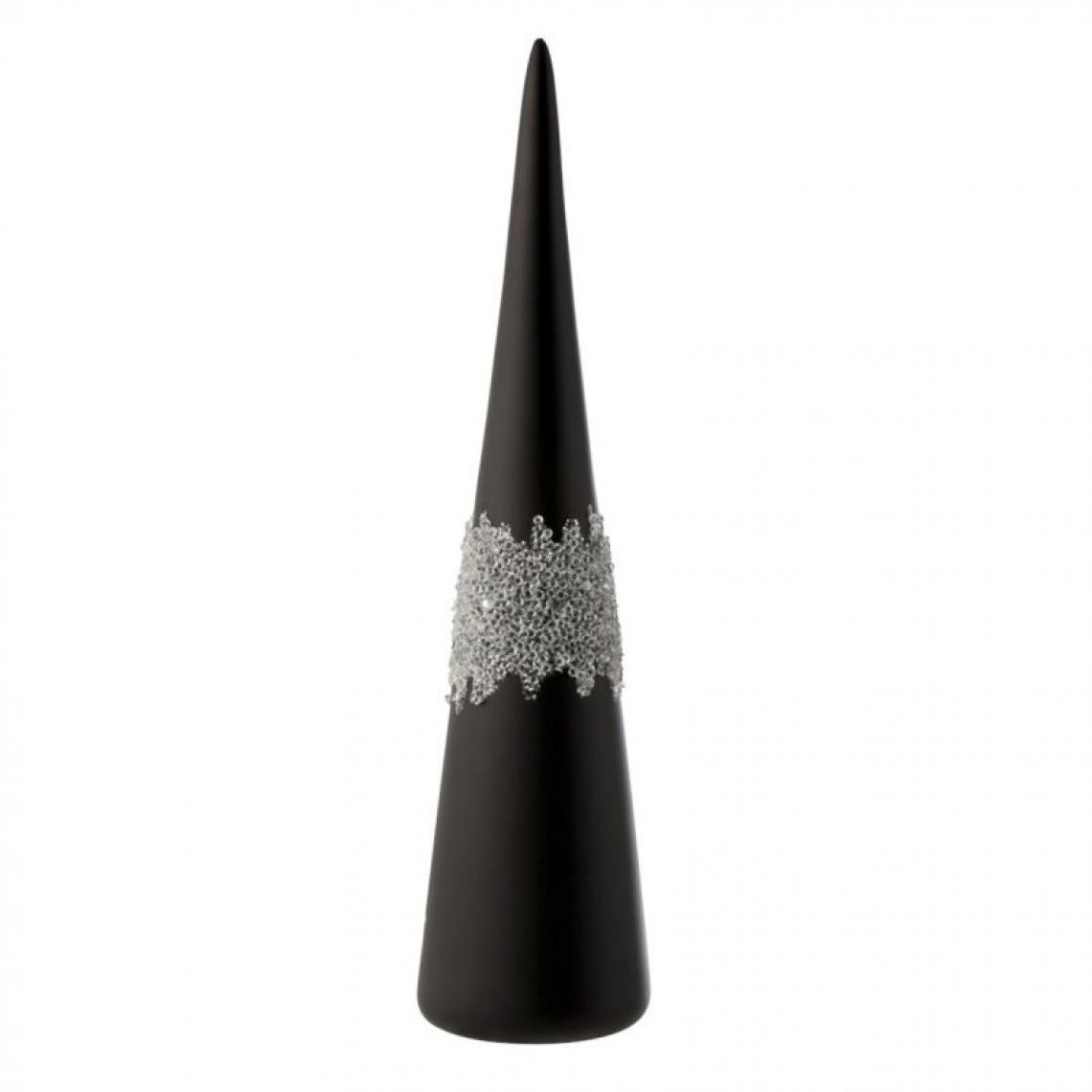 Paris Prix - Statuette Déco Cône Glace Diamant 42cm Noir - Décorations de Noël