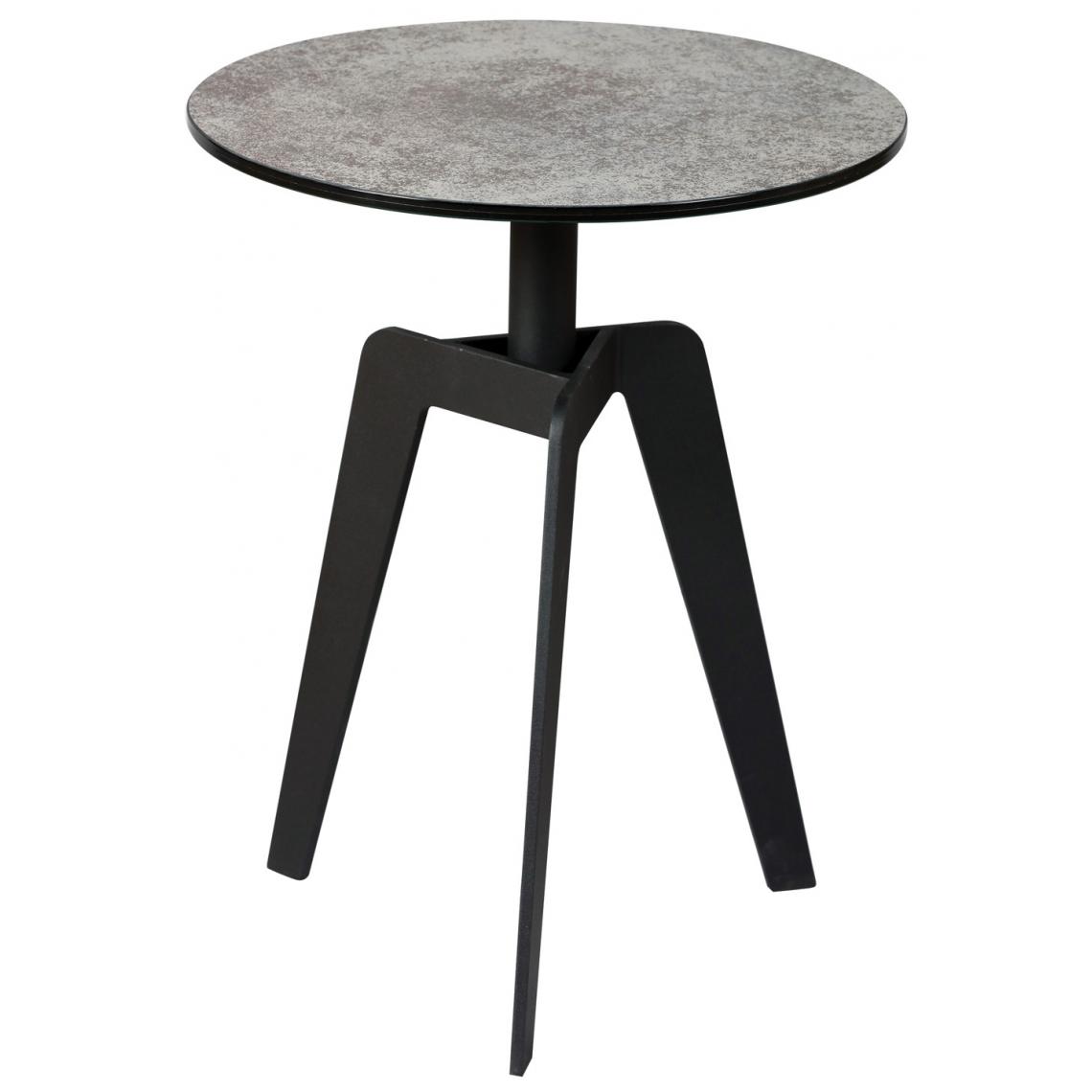 Pegane - Table basse en acier gris anthracite mat (démontée) - Dim : Ø.40 x Ht.50 cm - Tables basses