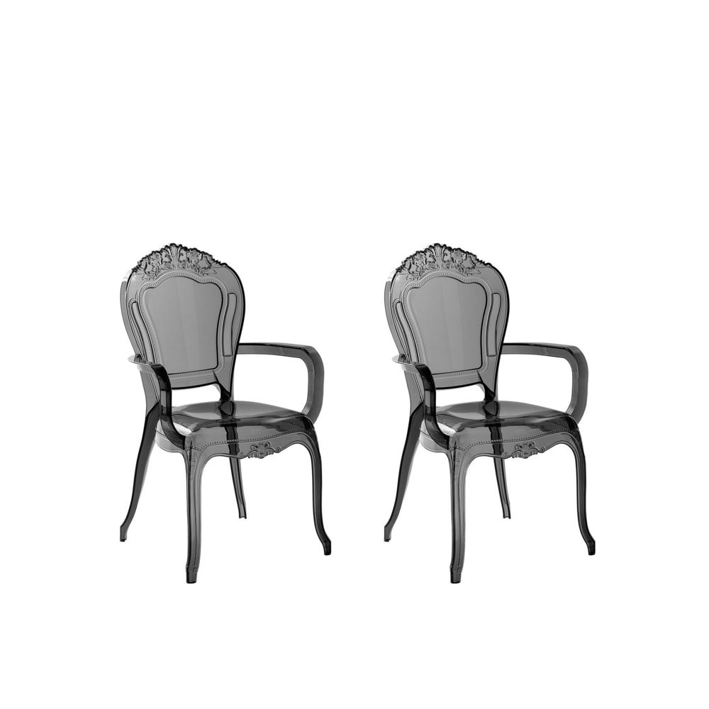 Beliani - Beliani Set de 2 chaises de salle à manger transparentes noires VERMONT II - noir - Chaises