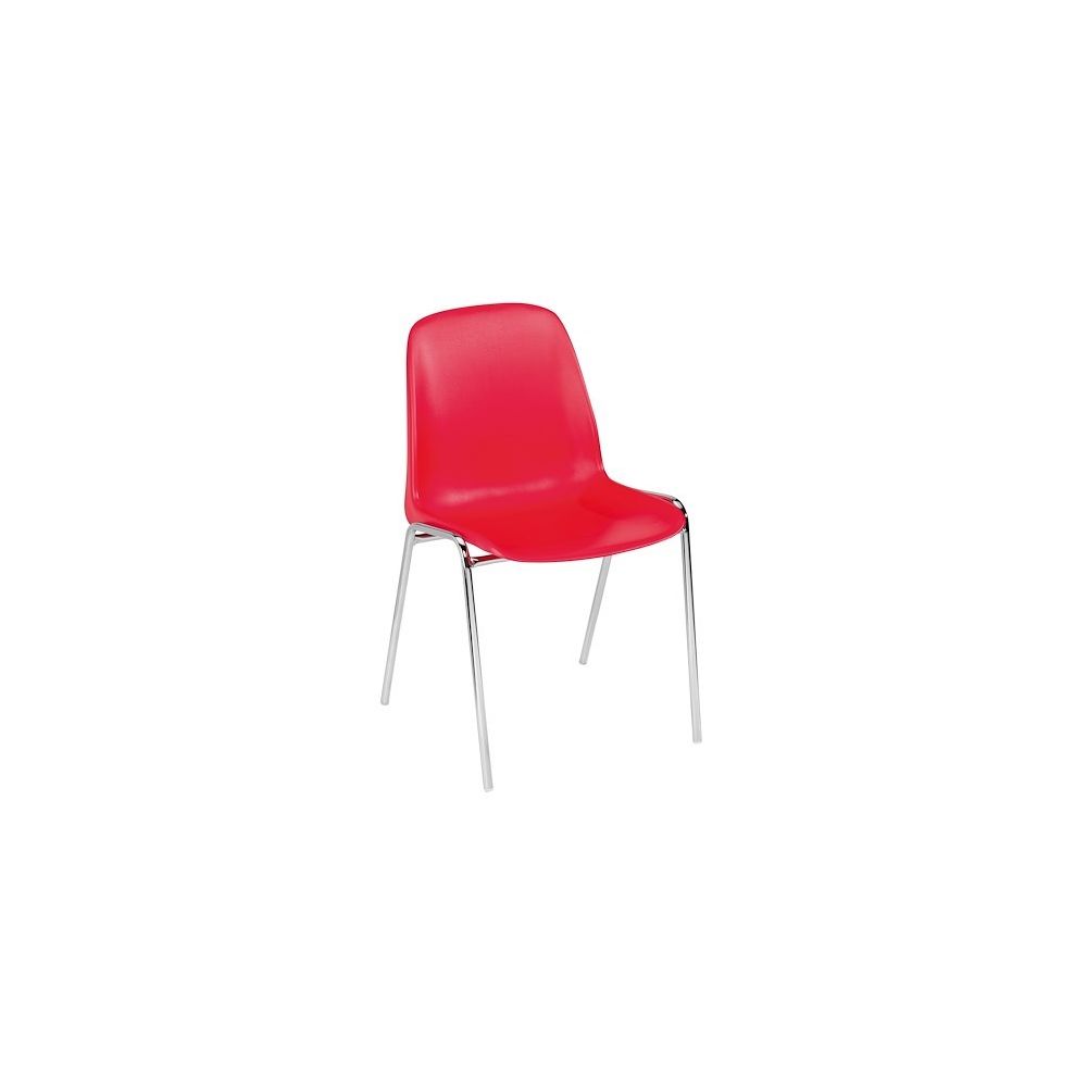 Dipiplast - Chaise coque Selena - rouge - Lot de 4 - Chaises