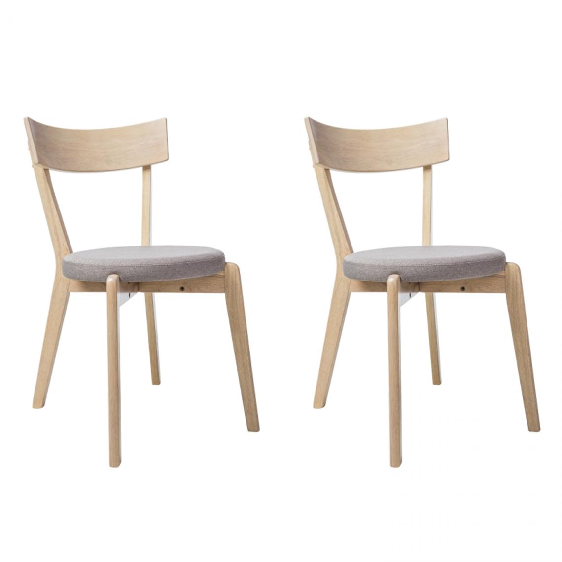 Hucoco - NELSEN - Lot de 2 chaises - Style scandinave - 78x44x40 cm - Pour salle à manger et salon - Gris - Chaises