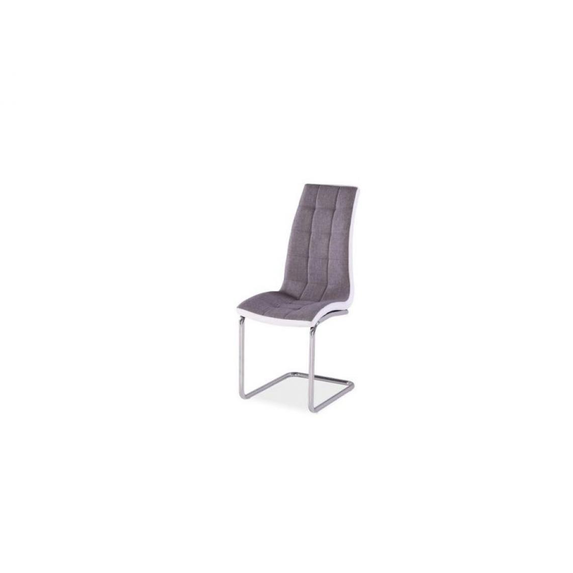 Hucoco - SERICA | Chaise rembourrée salle à manger salon | Dimensions 102x42x43 cm | En similicuir | Chaise style moderne - Gris - Chaises