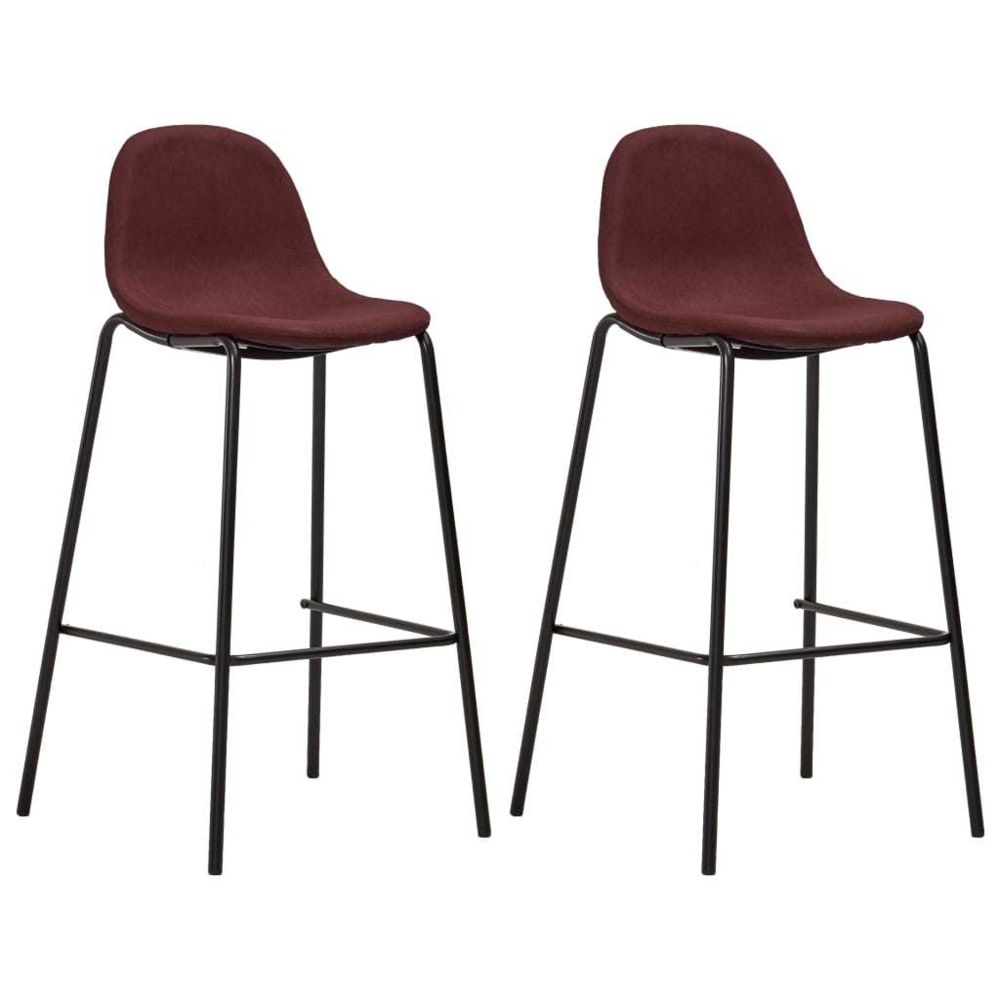 marque generique - Splendide Fauteuils et chaises serie Zagreb Chaises de bar 2 pcs Bordeaux Tissu - Tabourets