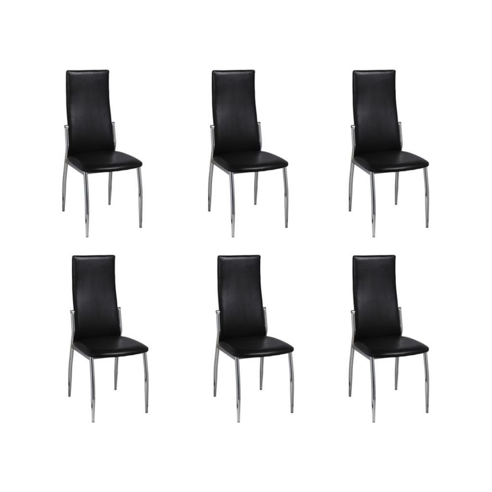 Vidaxl - Chaise de salle à manger alu (lot de 6) 54 x 43 x 100 cm | Noir - Chaises