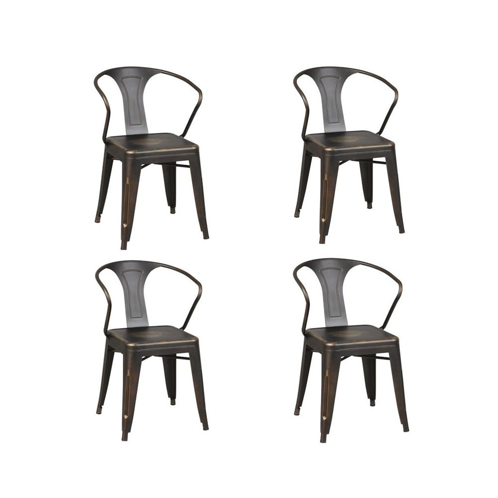 Tousmesmeubles - Quatuor de chaises Acier - ROBUSTA - Chaises