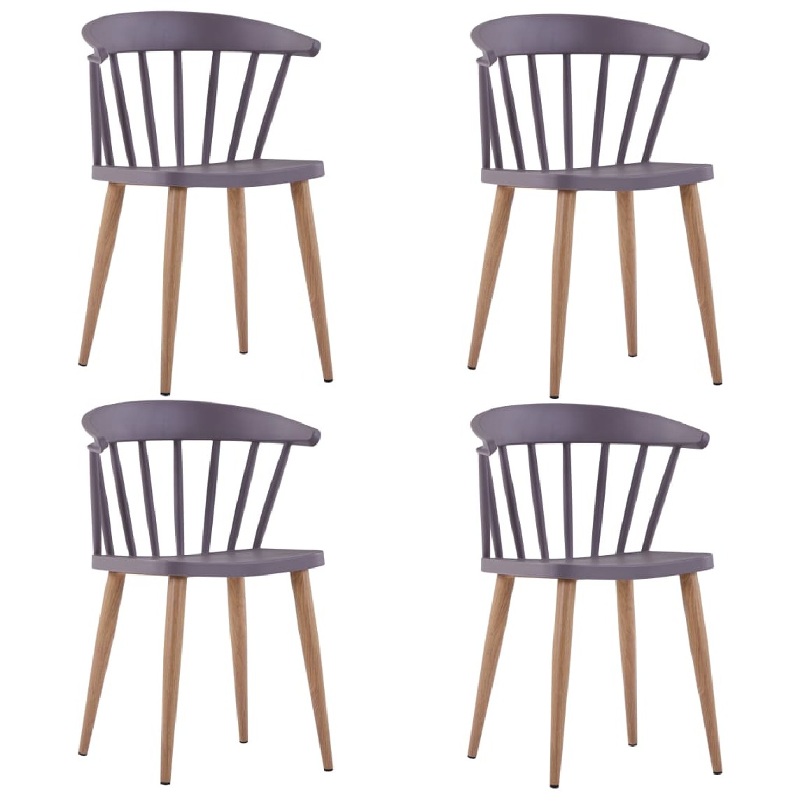 Chunhelife - Chunhelife Chaises de salle à manger 4 pcs Gris Plastique et acier - Chaises