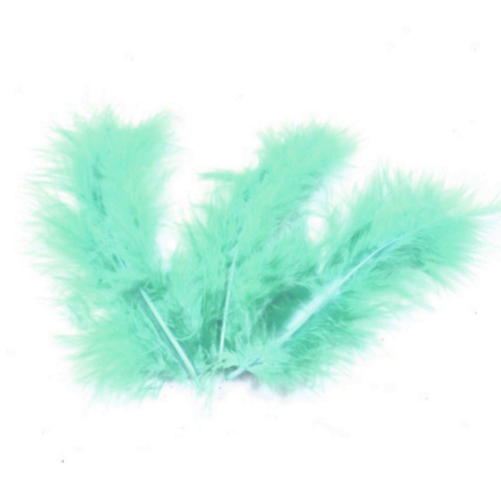 Visiodirect - Lot de 20 plumes de décoration coloris Jade - 10 x 4 cm - Objets déco