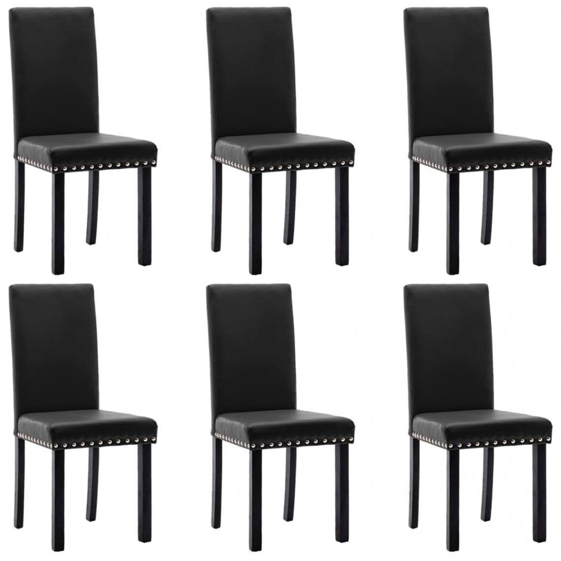 Vidaxl - vidaXL Chaises de salle à manger 6 pcs Noir Similicuir - Chaises