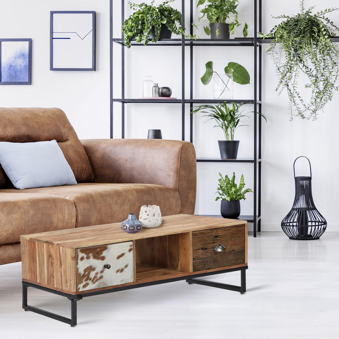 Womo-design - Table basse console meuble TV commode salon en bois massif 110 cm WOMO-DESIGN® - Tables basses