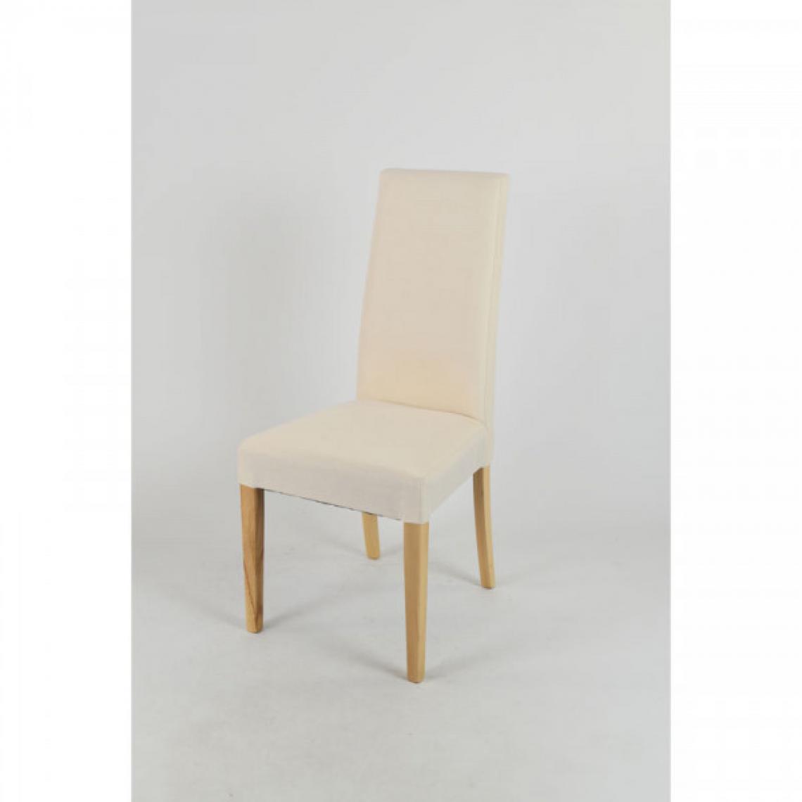 Dansmamaison - Duo de chaises tissu Ivoire - PISE - L 54 x l 46 x H 99 cm - Chaises