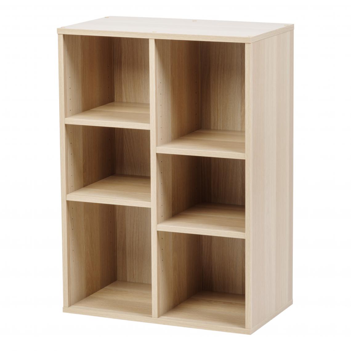 Iris Ohyama - Iris Ohyama, Module Furniture CFR-9060 Étagère de rangement 6 cubes en bois MDF, Engineered Wood, Chêne Clair - Etagères