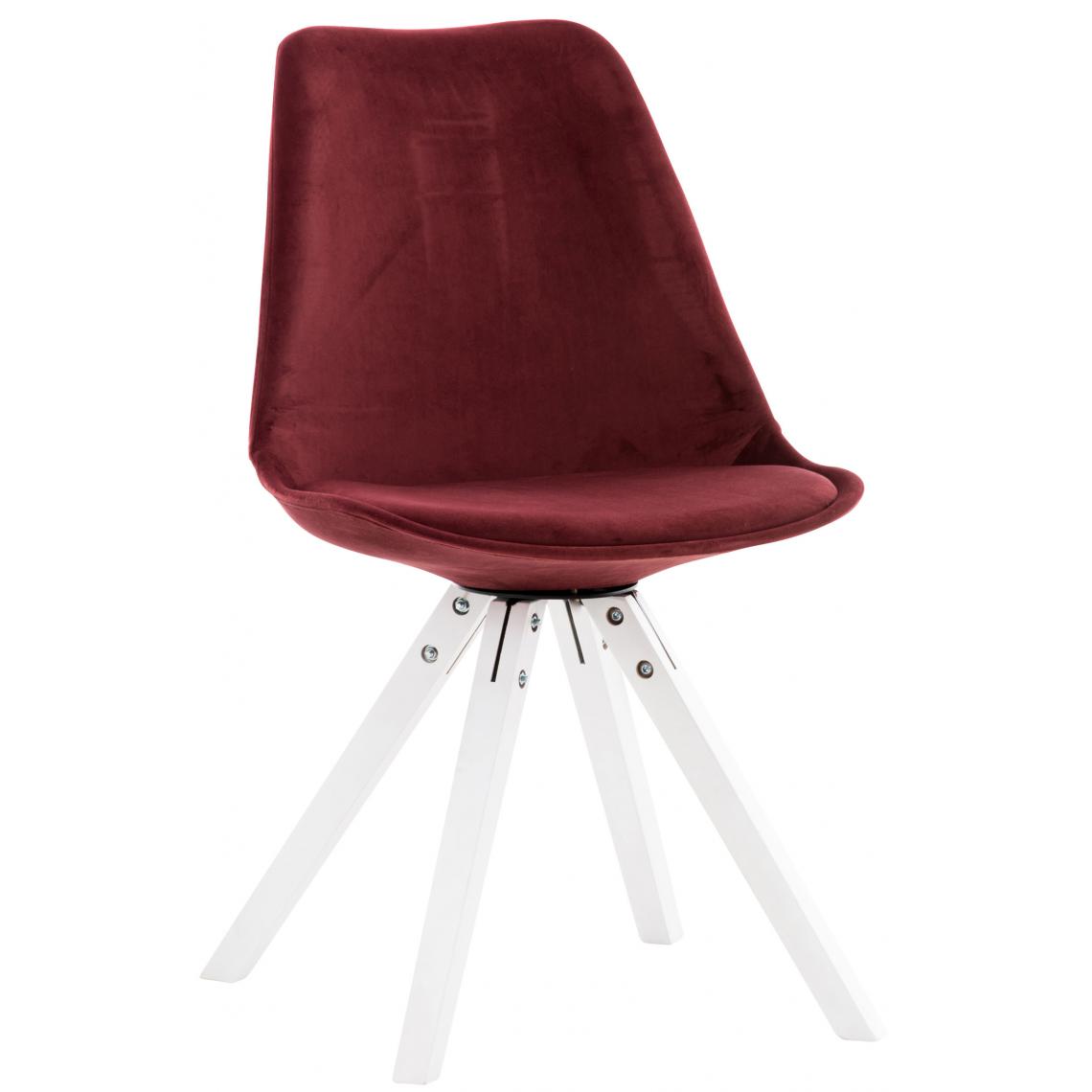 Icaverne - sublime Chaise collection Manille Velvet Carrée blanche couleur rouge - Chaises